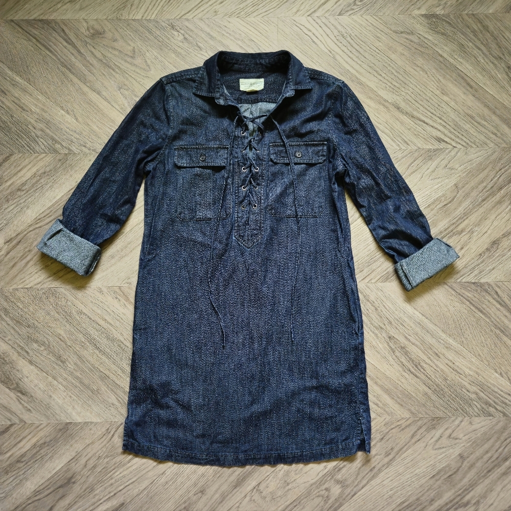Ralph Lauren Denim & Supply Dress Size M fit S Lace Up Western